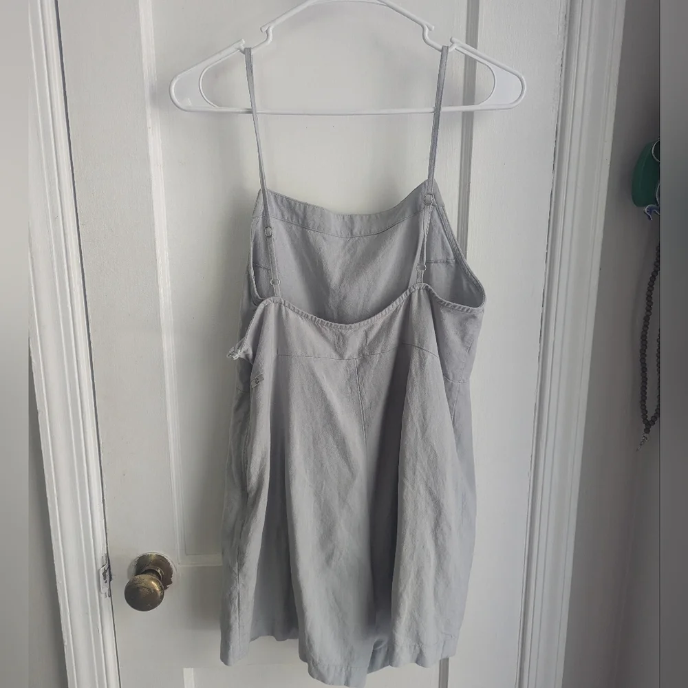 Rhythm. Light Gray Linen Spaghetti-Strap Jumpsuit